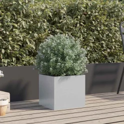 vidaXL Plantenbak 32x30x29 cm gegalvaniseerd staal zilverkleurig