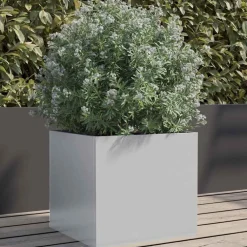 vidaXL Plantenbak 32x30x29 cm gegalvaniseerd staal zilverkleurig