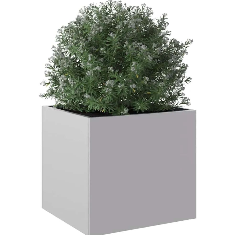 vidaXL Plantenbak 32x30x29 cm gegalvaniseerd staal zilverkleurig