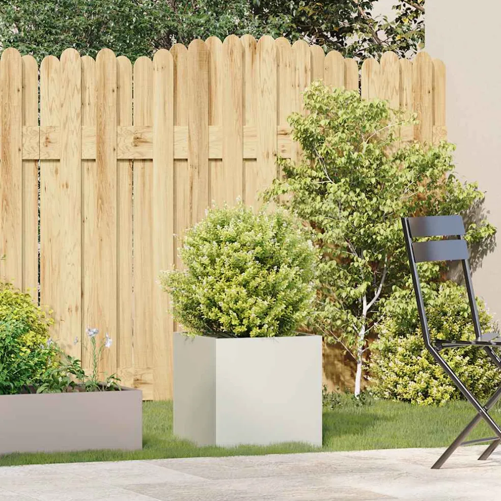 vidaXL Plantenbak 40x40x40 cm koudgewalst staal wit
