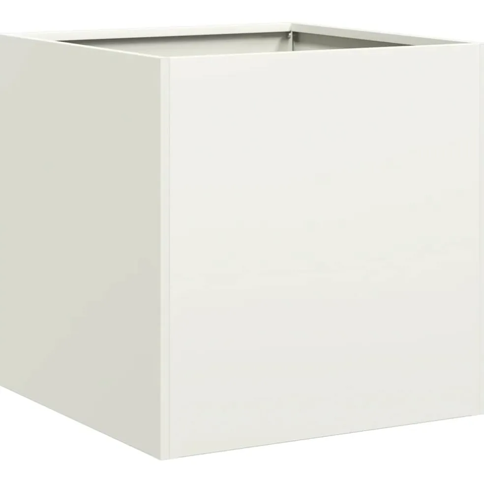 vidaXL Plantenbak 40x40x40 cm koudgewalst staal wit