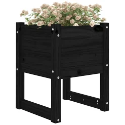 vidaXL Plantenbak 40x40x52,5 cm massief grenenhout zwart