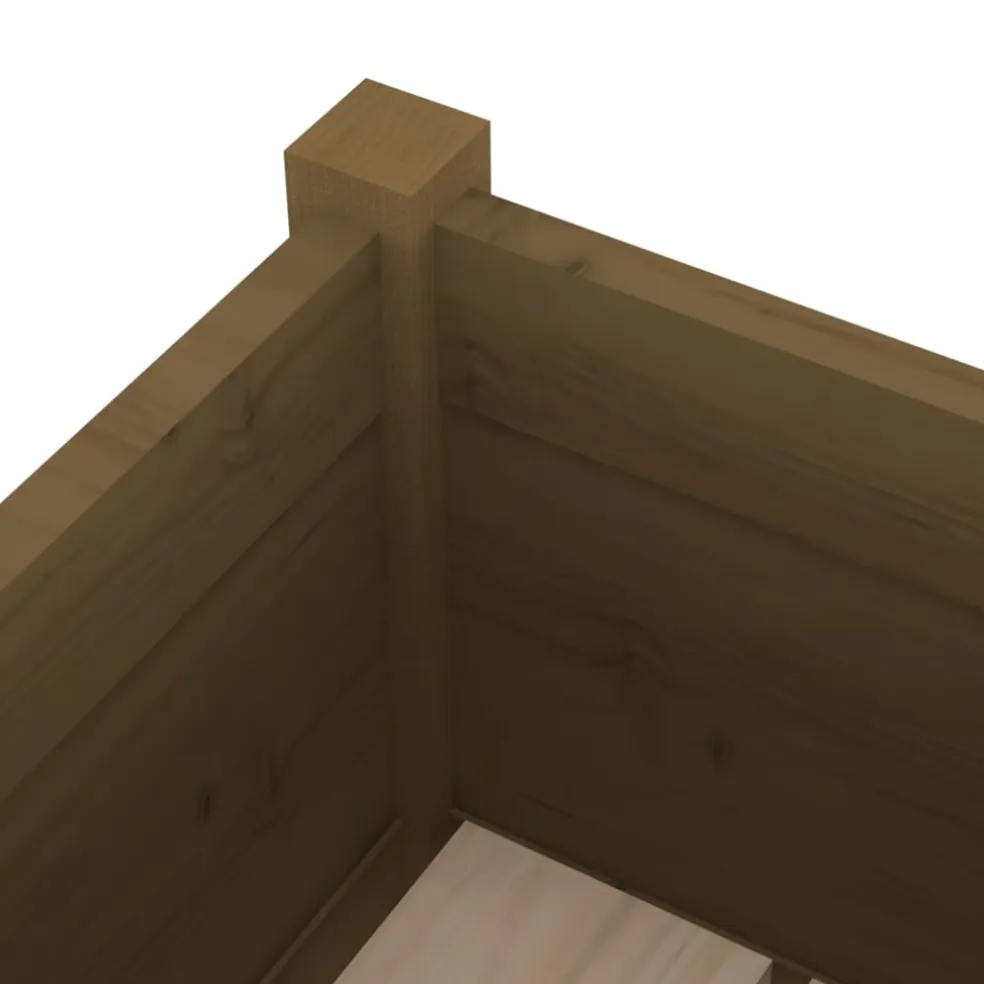 vidaXL Plantenbak 70x70x70 cm massief grenenhout honingbruin