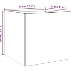 vidaXL Plantenbak 32x30x29 cm staal wit