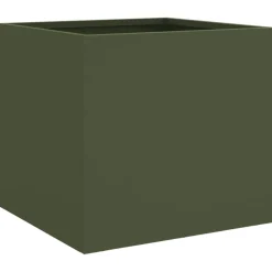 vidaXL Plantenbak 32x30x29 cm staal olijfgroen