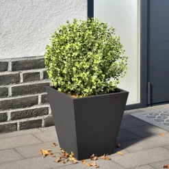 vidaXL Plantenbak 30x30x30 cm staal zwart