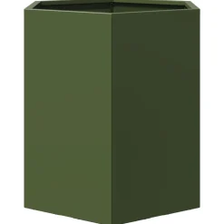 vidaXL Plantenbak zeshoek 46x40x45 cm staal olijfgroen