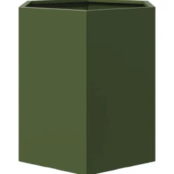 vidaXL Plantenbak zeshoek 46x40x45 cm staal olijfgroen