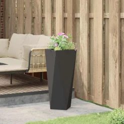 vidaXL Plantenbak Zwart 30 x 30 x 75 cm Staal