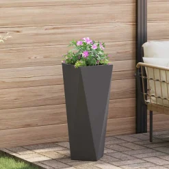 vidaXL Plantenbak Zwart 30 x 30 x 75 cm Staal