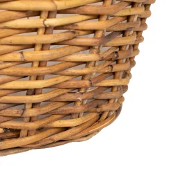 vidaXL Plantenmand met opslag GENDT 2 st Natuurlijk Bruin Kubu Rattan