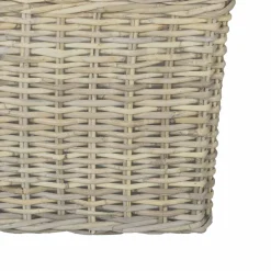 vidaXL Plantenmand met opslag GENDT 2 st Natuurlijk grijs Kubu Rattan