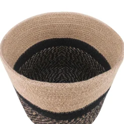 vidaXL Plantenpot Set 2 st Naturel en Zwart Ø 28 x 28 cm