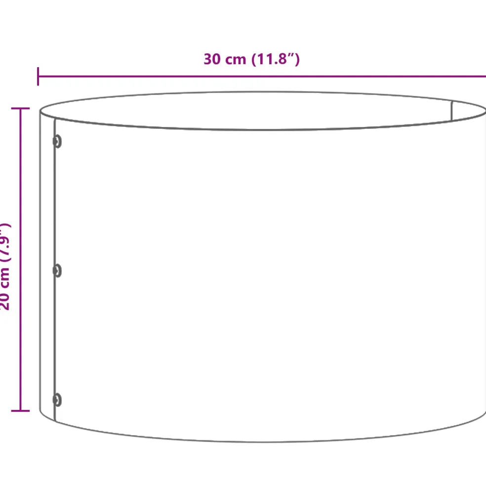 vidaXL Plantenring Roestig 30 x 30 x 20 cm weervast staal