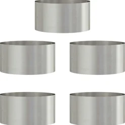 vidaXL Plantenring 5 st Zilver 40 x 40 x 20 cm Roestvrij staal