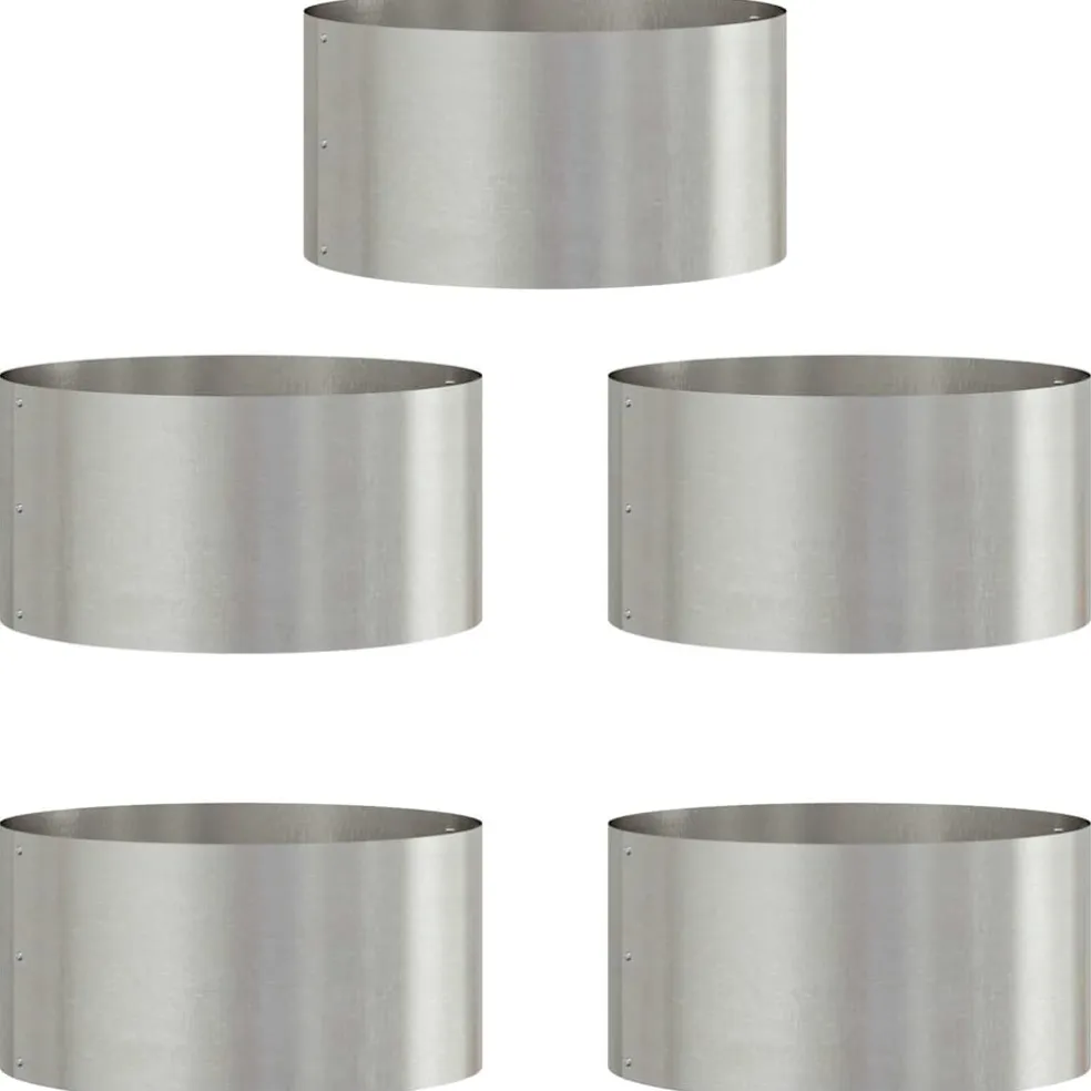 vidaXL Plantenring 5 st Zilver 40 x 40 x 20 cm Roestvrij staal