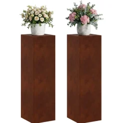 vidaXL Plantenstandaard 2 pcs Roestkleurig 30 x 30 x 100 cm