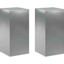 vidaXL Plantenstandaard 2 pcs zilver 40 x 40 x 80 cm Roestvrij staal