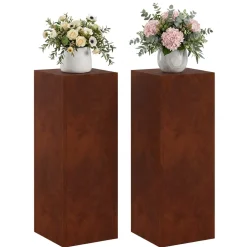 vidaXL Plantenstandaard 2 pcs Roestkleurig 30 x 30 x 80 cm