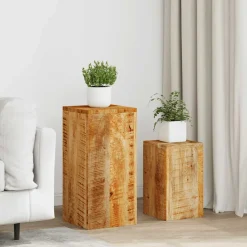 vidaXL Plantenstandaards 2 st massief mangohout
