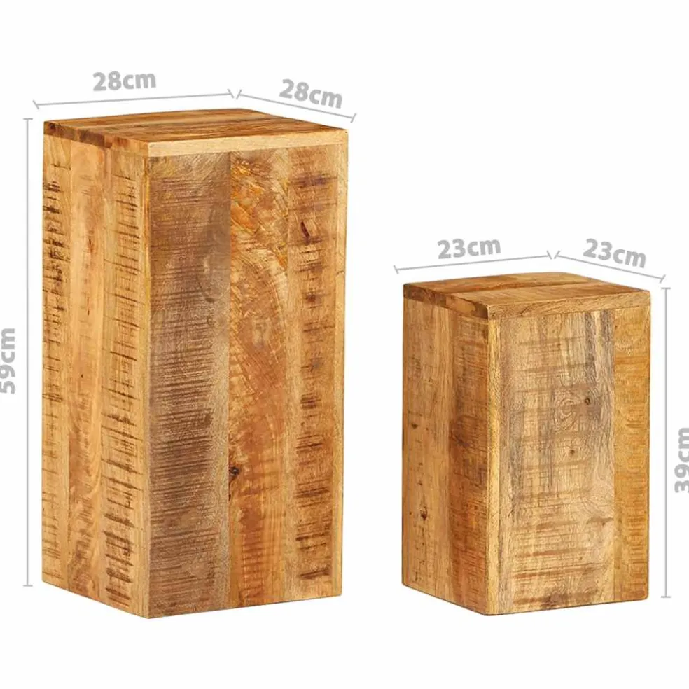 vidaXL Plantenstandaards 2 st massief mangohout