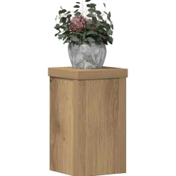 vidaXL Plantenstandaard 2 st Eiken 10 x 10 x 18 cm Bewerkt hout