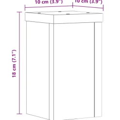 vidaXL Plantenstandaard 2 st Grijs Sonoma 10 x 10 x 18 cm Bewerkt hout