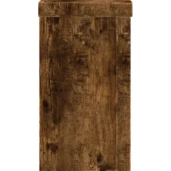 vidaXL Plantenstandaard 2 st Gerookt eiken 10 x 10 x 18 cm