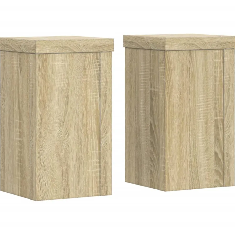 vidaXL Plantenstandaard 2 st Sonoma Eiken 10 x 10 x 18 cm Bewerkt hout