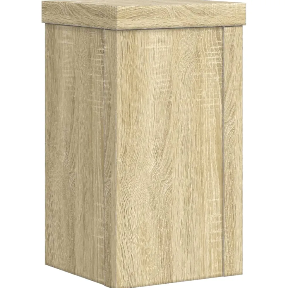 vidaXL Plantenstandaard 2 st Sonoma Eiken 10 x 10 x 18 cm Bewerkt hout