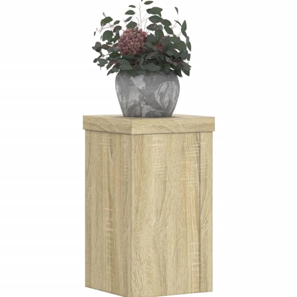 vidaXL Plantenstandaard 2 st Sonoma Eiken 10 x 10 x 18 cm Bewerkt hout