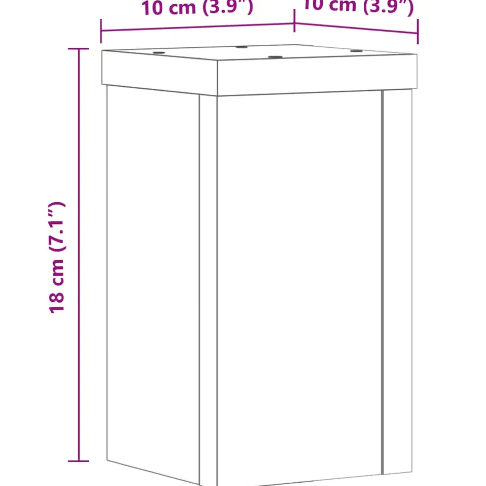 vidaXL Plantenstandaard 2 st Wit 10 x 10 x 18 cm Bewerkt hout