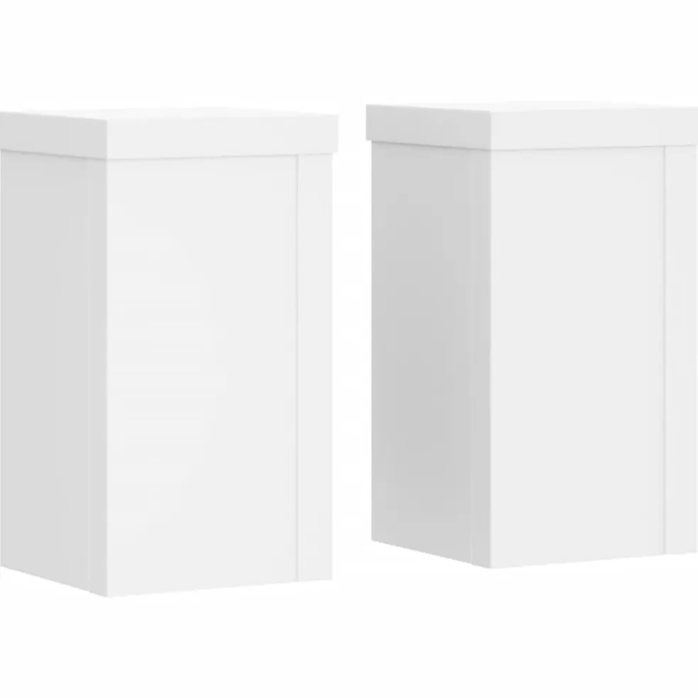 vidaXL Plantenstandaard 2 st Wit 10 x 10 x 18 cm Bewerkt hout