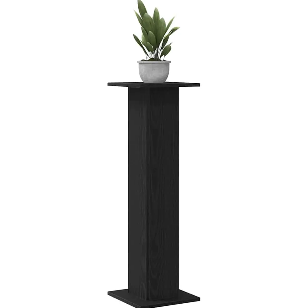 vidaXL Plantenstandaard 2 st Zwart Eiken 30 x 30 x 95 cm Bewerkt hout