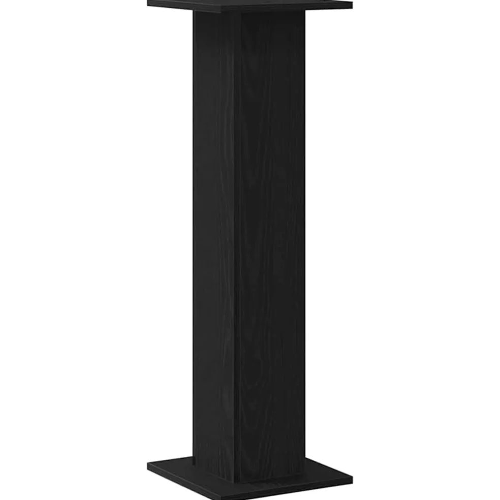 vidaXL Plantenstandaard 2 st Zwart Eiken 30 x 30 x 95 cm Bewerkt hout