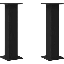 vidaXL Plantenstandaard 2 st Zwart Eiken 30 x 30 x 95 cm Bewerkt hout