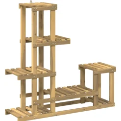 vidaXL Plantenstandaard Wit 93,5 x 25 x 91,5 cm Massief Acaciahout