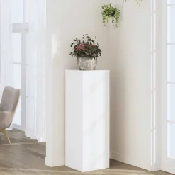 vidaXL Plantenstandaard 33x33x100 cm bewerkt hout wit