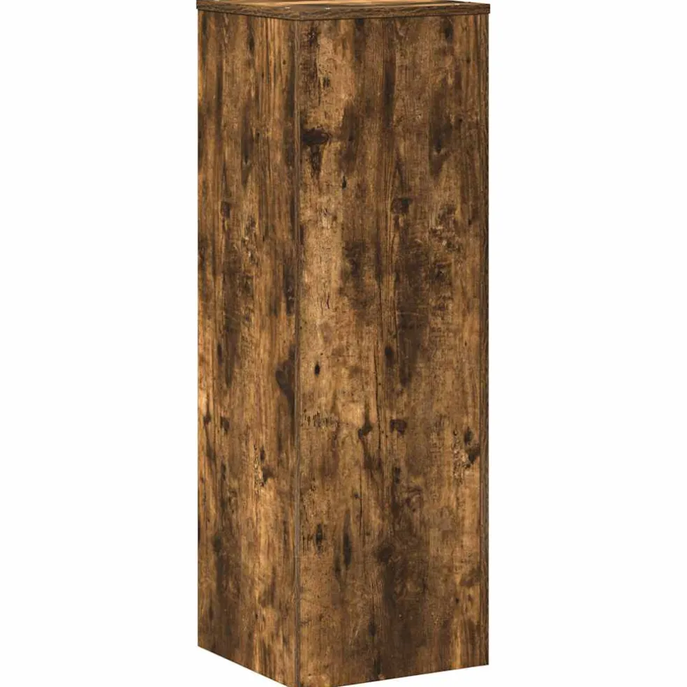 vidaXL Plantenstandaard 33x33x100 cm bewerkt hout gerookt eikenkleurig