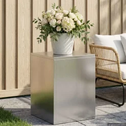 vidaXL Plantenstandaard zilver 30 x 30 x 40 cm Staal