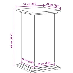 vidaXL Plantenstandaard Zwart eiken 33 x 33 x 60 cm Bewerkt hout