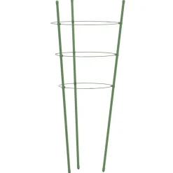 vidaXL Plantensteunen 5 st met 3 ringen 45 cm staal groen
