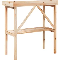 vidaXL Plantentafel met schap 78x38x82,5 cm massief vurenhout