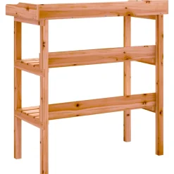 vidaXL Plantentafel met schappen 78x38x82,5 cm vurenhout bruin