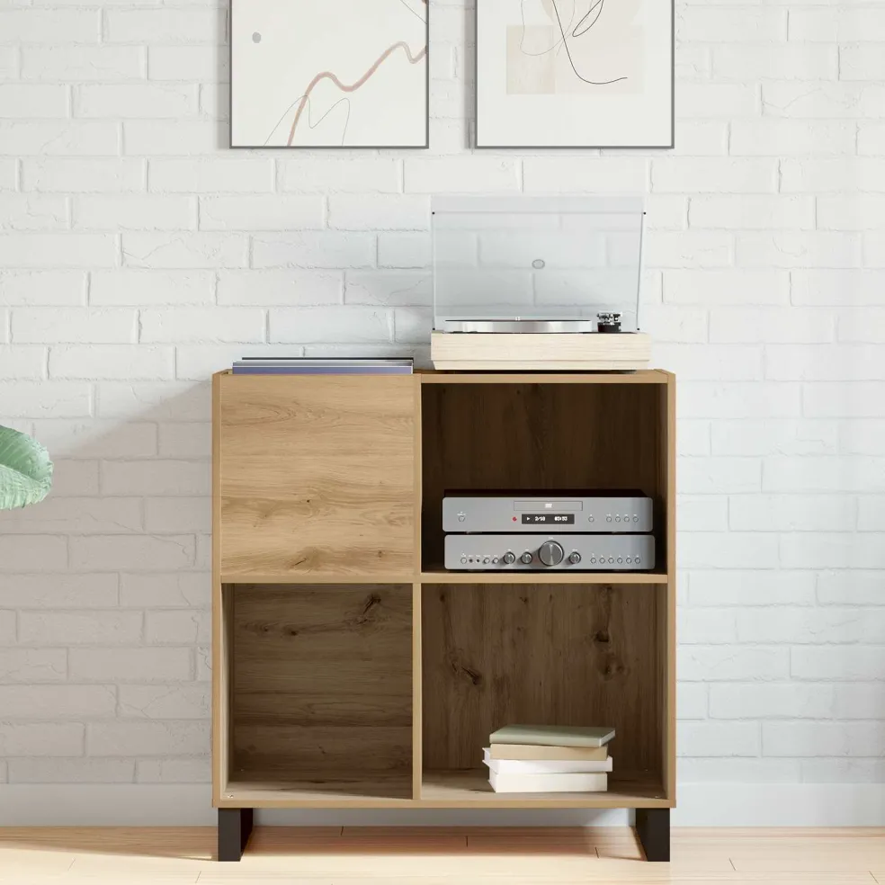 vidaXL Platenkast artisanaal eikenkleurig 84,5 x 38 x 89 cm