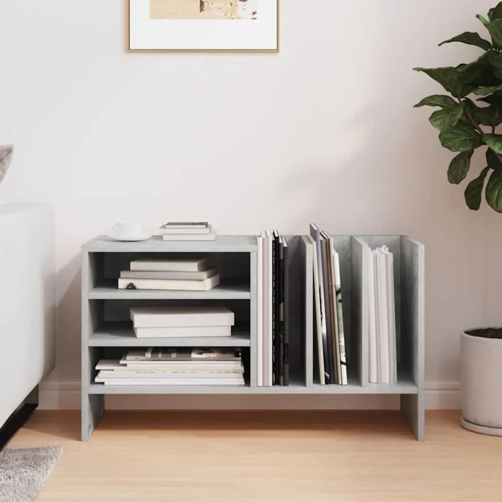 vidaXL Platenkast Beton Grijs 78.5 x 35 x 45 cm Bewerkt hout