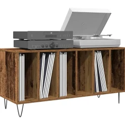 vidaXL Platenkast Oud hout 100 x 38 x 48 cm Bewerkt hout