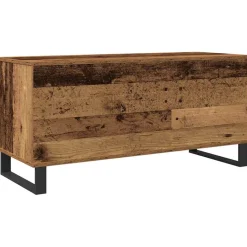 vidaXL Platenkast Oud hout 100 x 38 x 48 cm Bewerkt hout