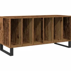 vidaXL Platenkast Oud hout 100 x 38 x 48 cm Bewerkt hout