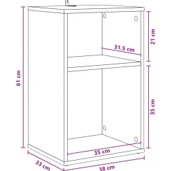 vidaXL Platenkast Wit 38 x 33 x 61 cm Bewerkt hout